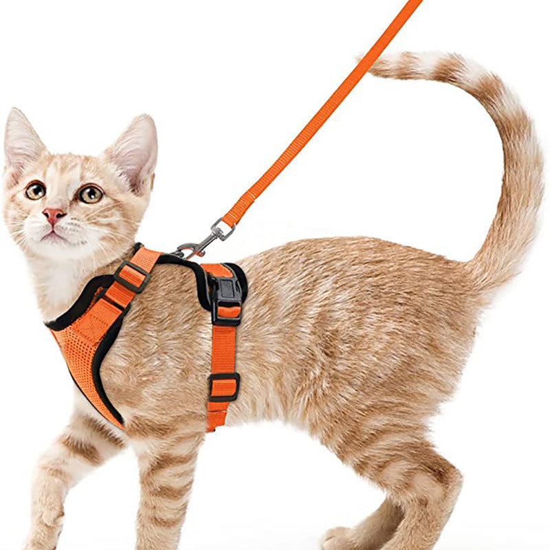 Cat Harness and Leash with Easy Control, Escape-Proof - Soft Adjustable Vest Harness for Walking Cats.