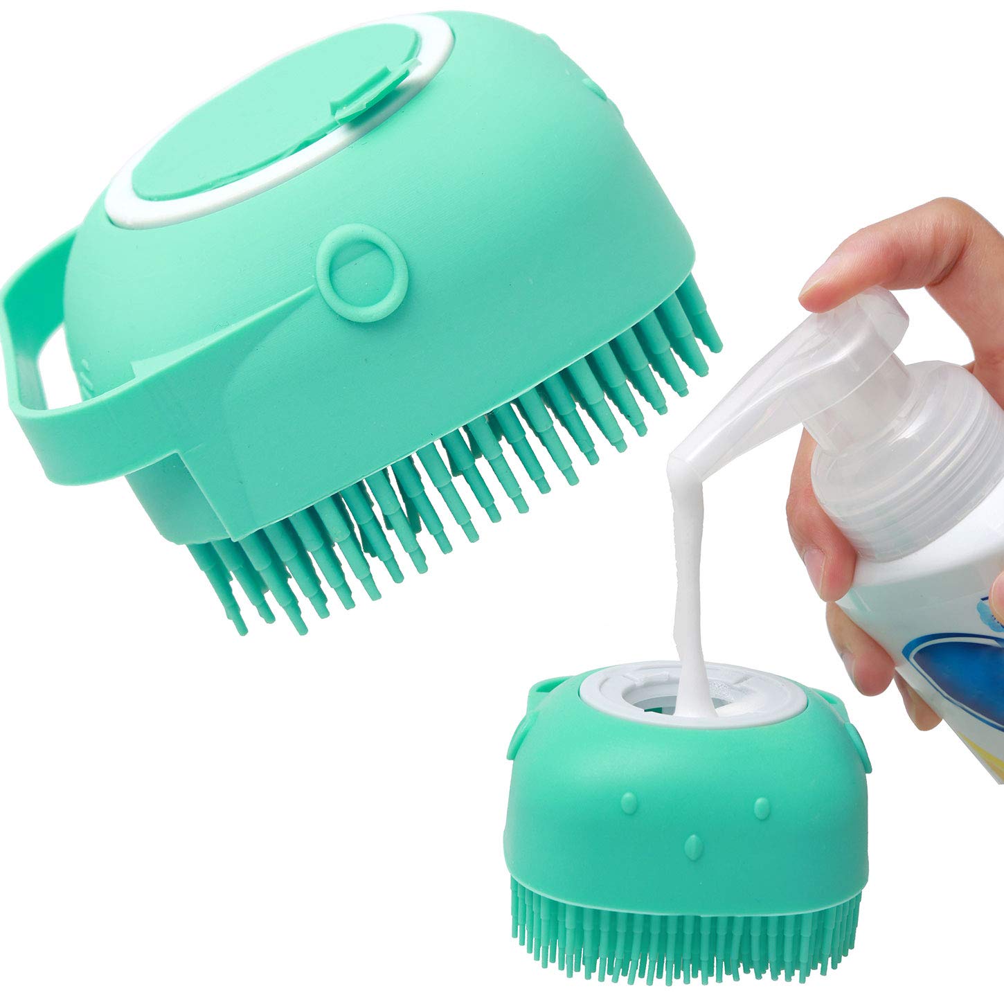 Pet Dog Shampoo Massager Brush Cat Massage Comb Grooming Scrubber Shower Brush For Bathing Short Hair Soft Silicone Brushes 15