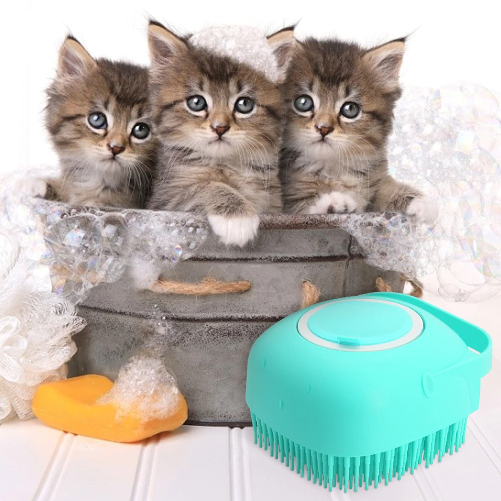 Pet Dog Shampoo Massager Brush Cat Massage Comb Grooming Scrubber Shower Brush For Bathing Short Hair Soft Silicone Brushes 15