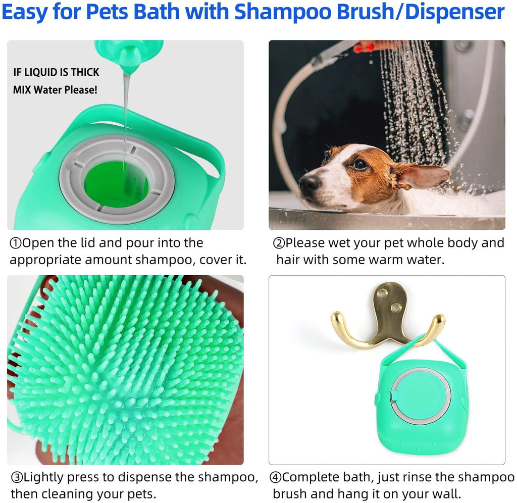 Pet Dog Shampoo Massager Brush Cat Massage Comb Grooming Scrubber Shower Brush For Bathing Short Hair Soft Silicone Brushes 15