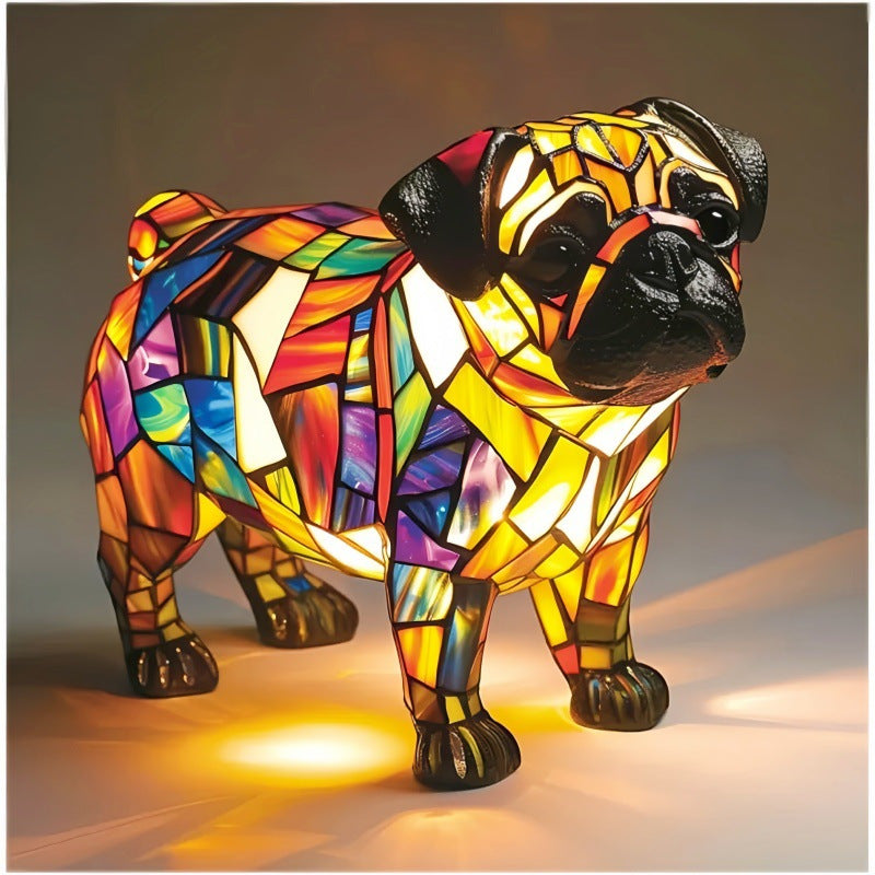 Veilleuse LED en résine en forme d'animal, une jolie lampe de chevet pour le salon et la chambre.