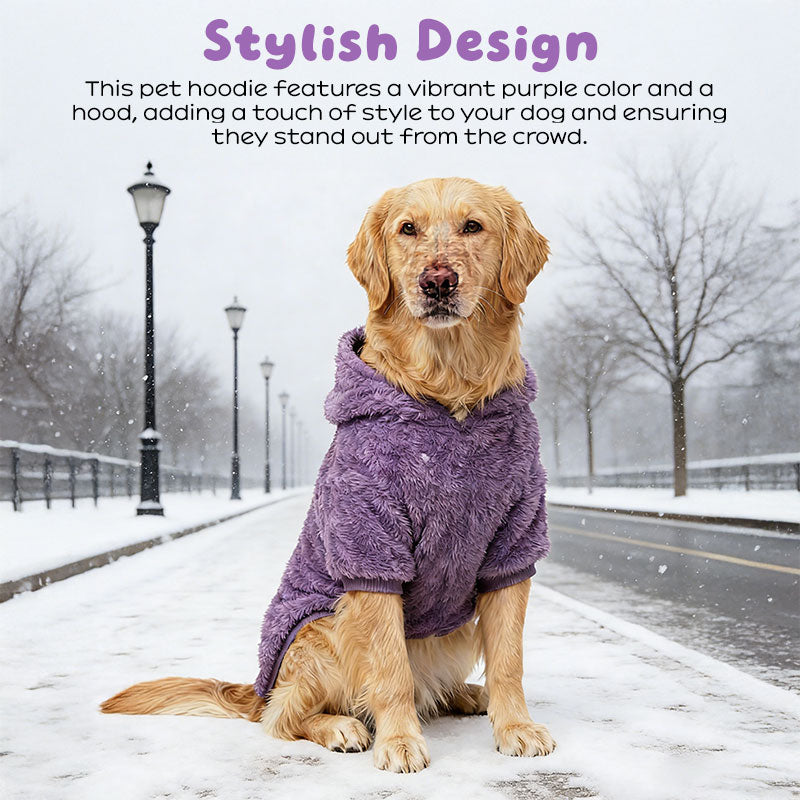 Warm Winter Dog Hoodie for Golden Retriever & Labrador - Fleece-Lined Outdoor Dog Coat for Medium & Large Breeds