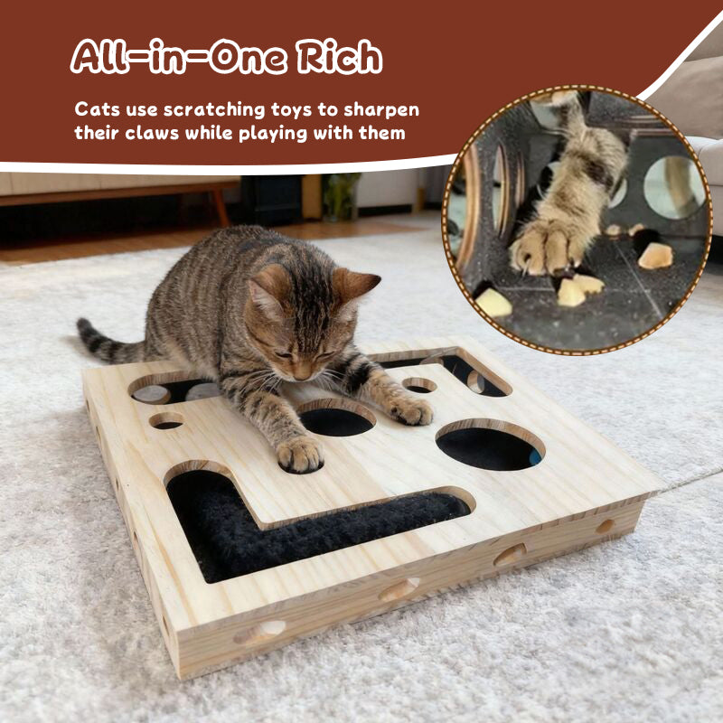 Durable Cat Nail Grinder with Bell Ball & Interactive Maze Tunnel - Enriching Toy and Scratching Activity for Active Kittens