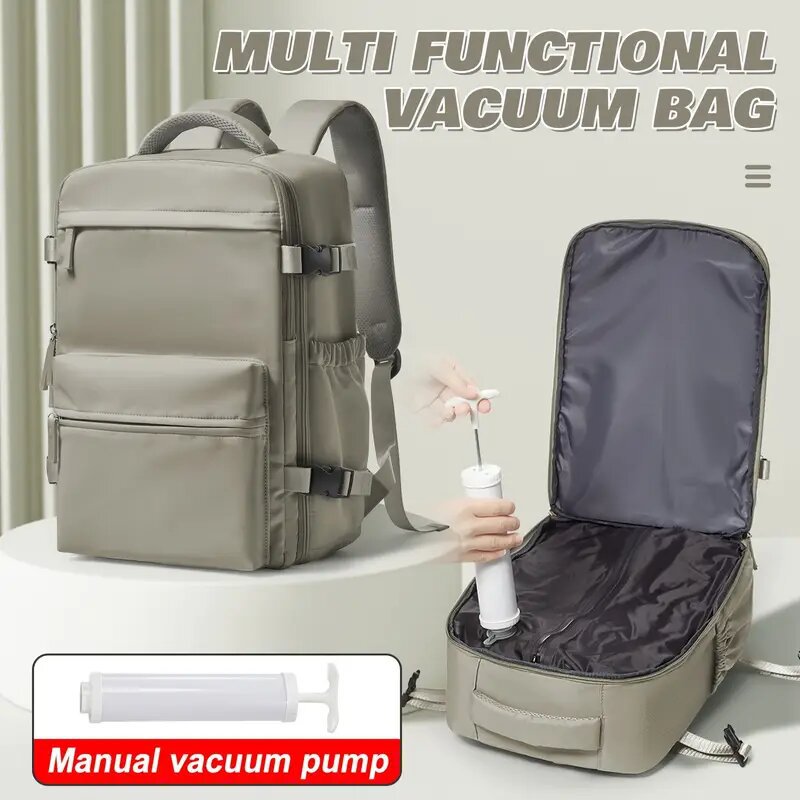 Sac à dos de voyage à compression sous vide et sac de rangement 42x29x15, compartiment pour ordinateur portable