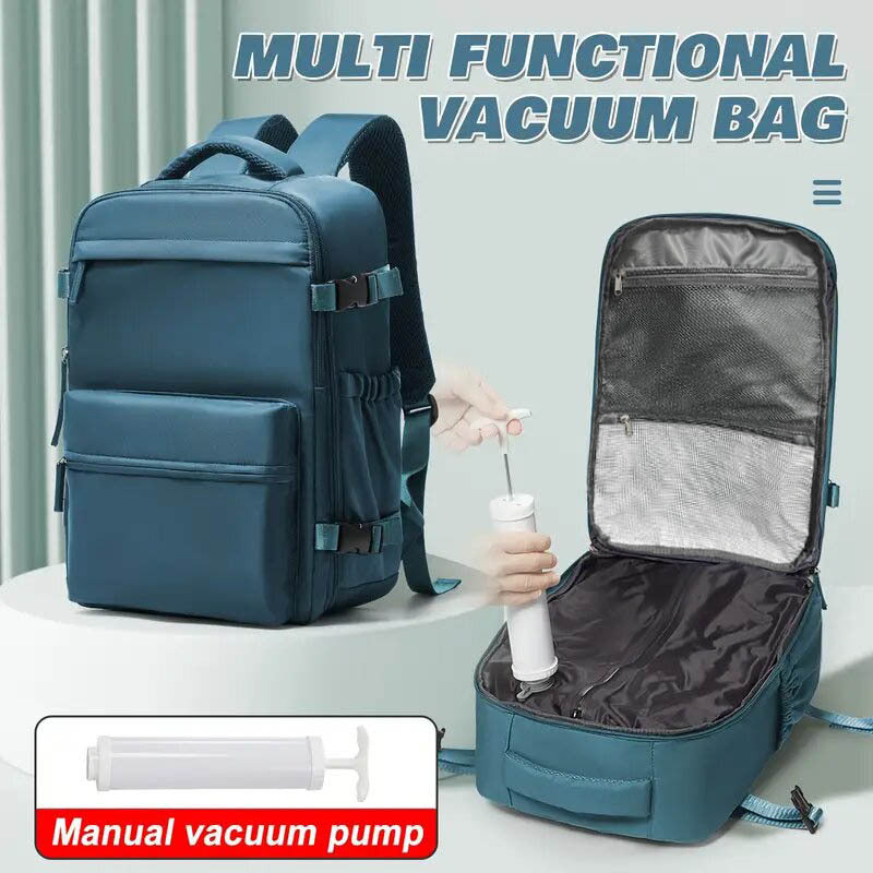 Sac à dos de voyage à compression sous vide et sac de rangement 42x29x15, compartiment pour ordinateur portable