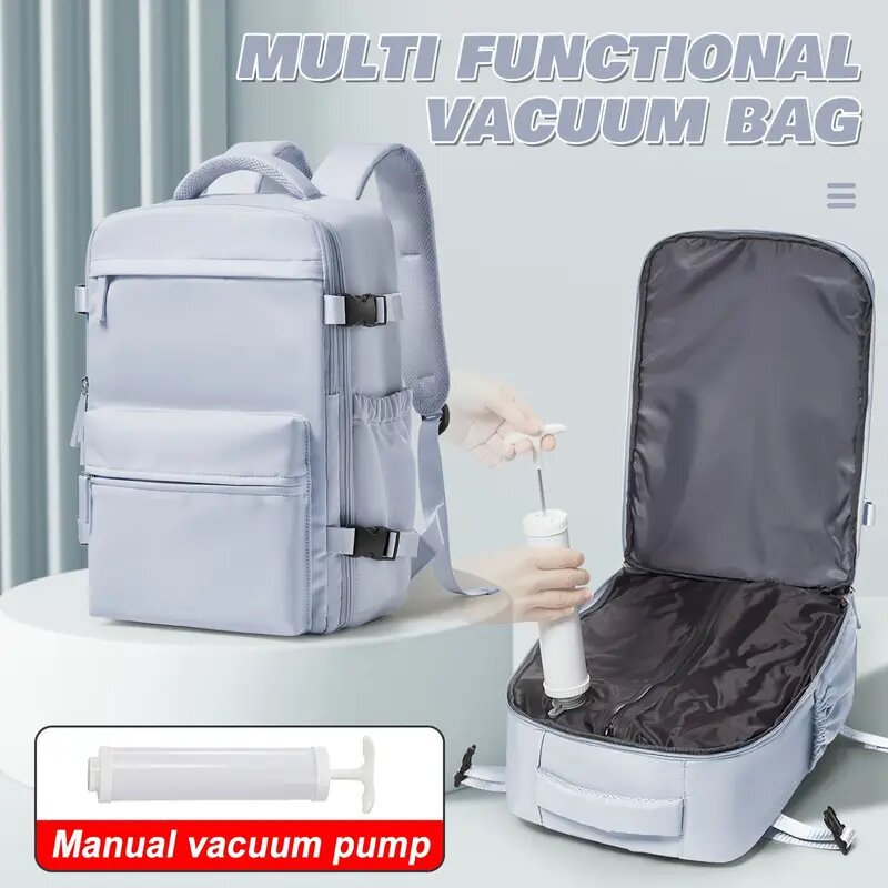 Sac à dos de voyage à compression sous vide et sac de rangement 42x29x15, compartiment pour ordinateur portable