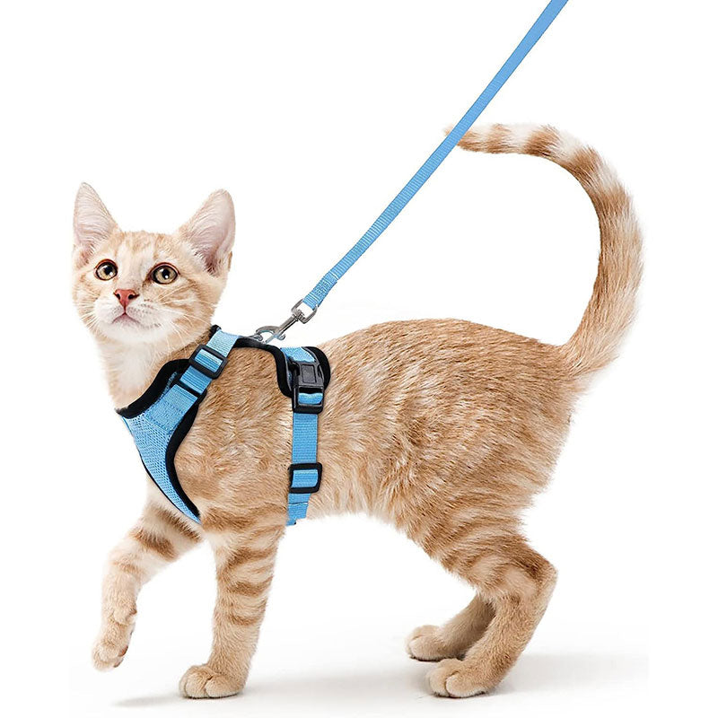Cat Harness and Leash with Easy Control, Escape-Proof - Soft Adjustable Vest Harness for Walking Cats.