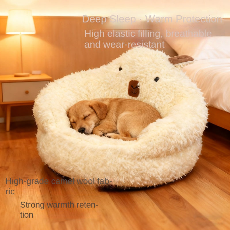 Dog House Winter Warm Dog Bed Semi-Enclosed Dog Cage Pet Pad Pet Dog Bed Removable Washable Cat Bed Dog Cage