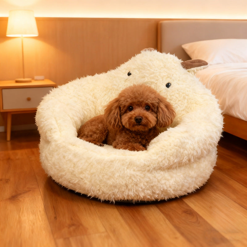 Dog House Winter Warm Dog Bed Semi-Enclosed Dog Cage Pet Pad Pet Dog Bed Removable Washable Cat Bed Dog Cage
