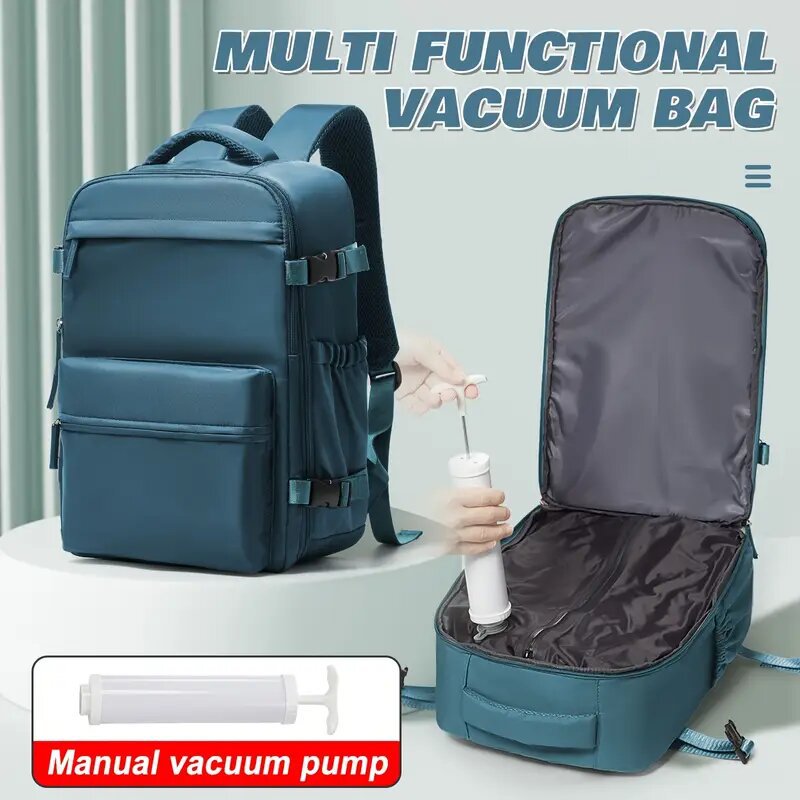 Sac à dos de voyage à compression sous vide et sac de rangement 42x29x15, compartiment pour ordinateur portable