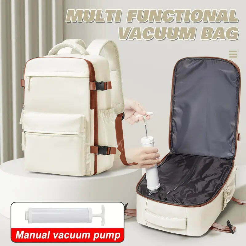 Sac à dos de voyage à compression sous vide et sac de rangement 42x29x15, compartiment pour ordinateur portable