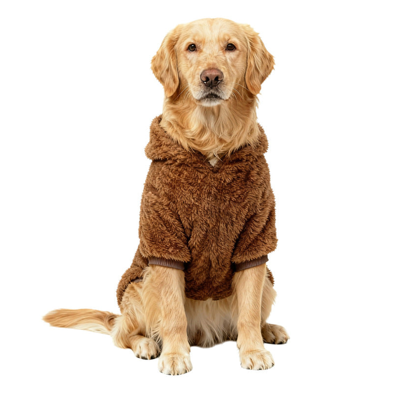 Warm Winter Dog Hoodie for Golden Retriever & Labrador - Fleece-Lined Outdoor Dog Coat for Medium & Large Breeds