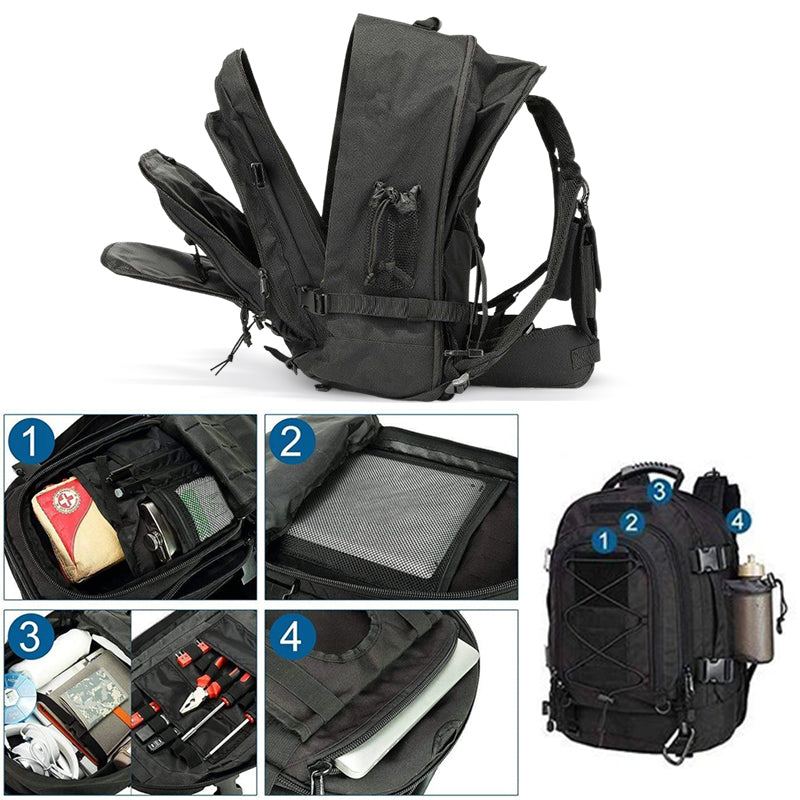 Sac à dos tactique outdoor pour homme de 65 L : grande capacité, idéal pour la randonnée, le camping et les voyages. Un sac à dos de style militaire.