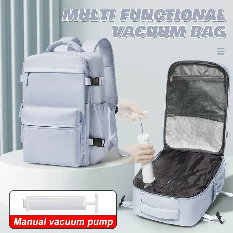 Sac à dos de voyage à compression sous vide et sac de rangement 42x29x15, compartiment pour ordinateur portable