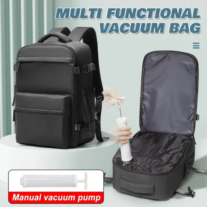 Sac à dos de voyage à compression sous vide et sac de rangement 42x29x15, compartiment pour ordinateur portable