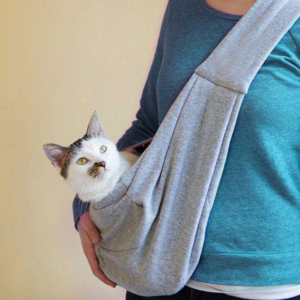 Sac de transport bandoulière réversible mains libres pour petits chiens et chats, sac de voyage souple et confortable, pochette double face, sac à main