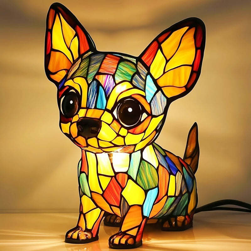 Veilleuse LED en résine en forme d'animal, une jolie lampe de chevet pour le salon et la chambre.