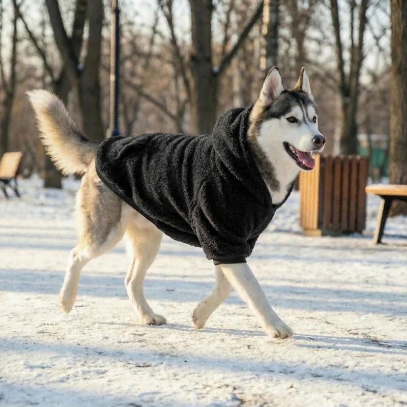 Warm Winter Dog Hoodie for Golden Retriever & Labrador - Fleece-Lined Outdoor Dog Coat for Medium & Large Breeds