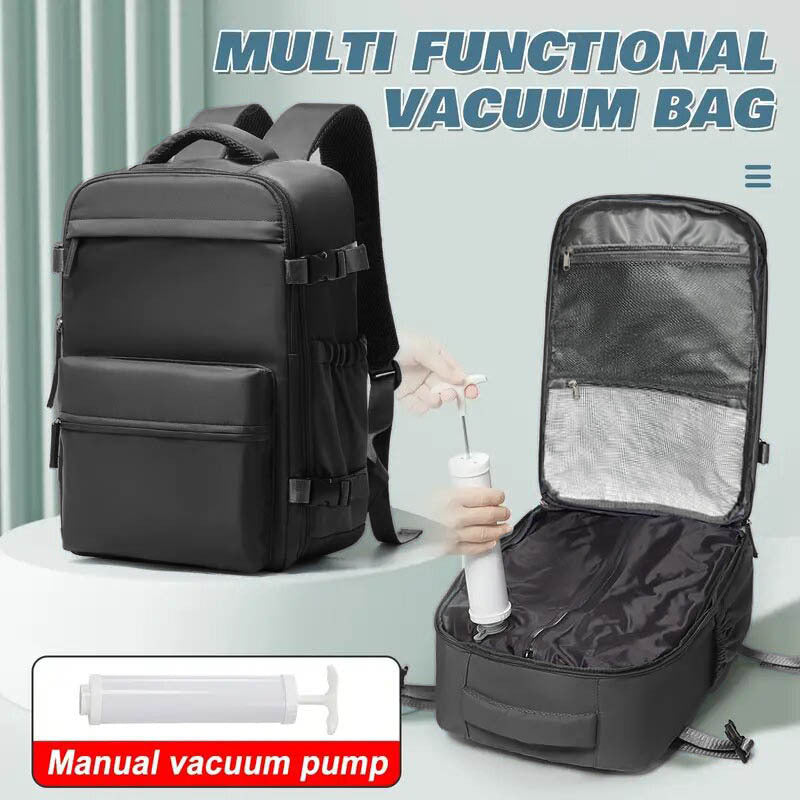 Sac à dos de voyage à compression sous vide et sac de rangement 42x29x15, compartiment pour ordinateur portable