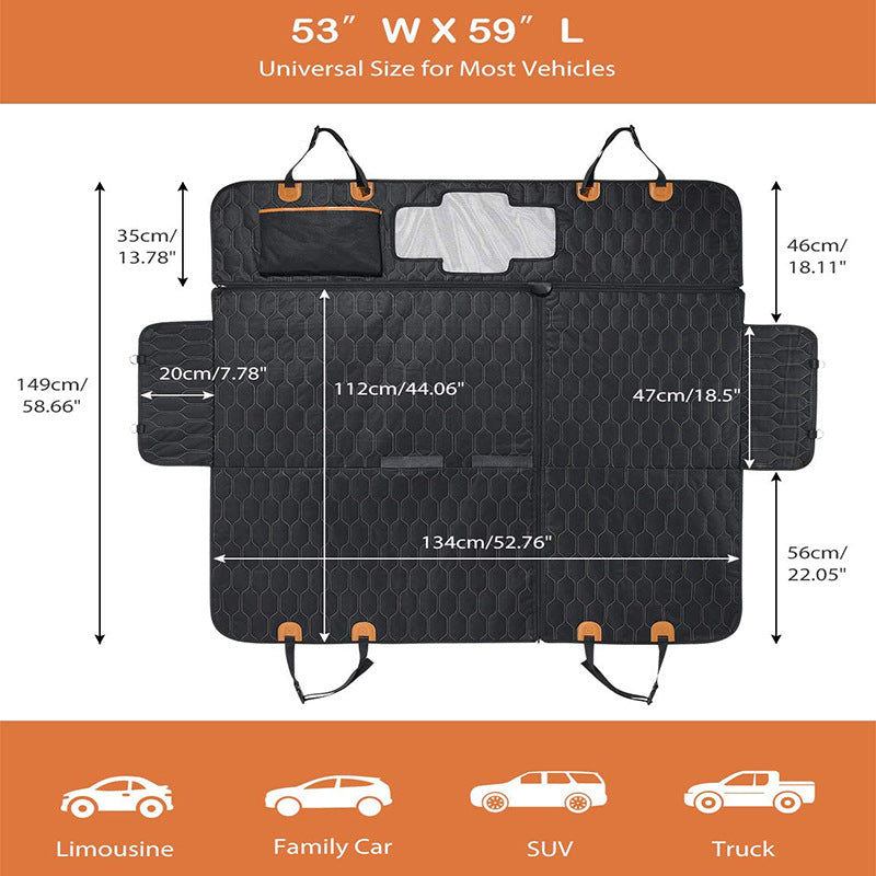 Housse de siège de voiture pour chien, hamac à fond rigide pour voiture, imperméable, antidérapant, résistant aux rayures, pliable, extension de siège arrière pour chiens